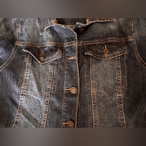 Indigo Rein Dark Blue Long Sleeve Denim Dress 80s Y2K XL - Picture 5 of 7